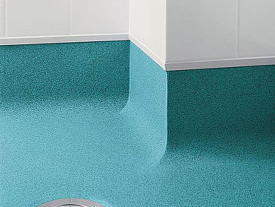 Blue Coving for commercial floor