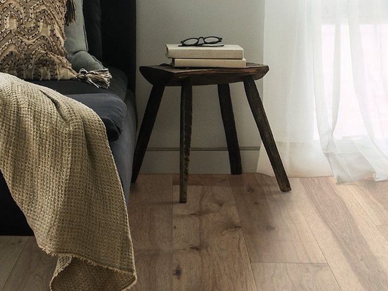 hardwood flooring with small side table - Todd's Tile Co.